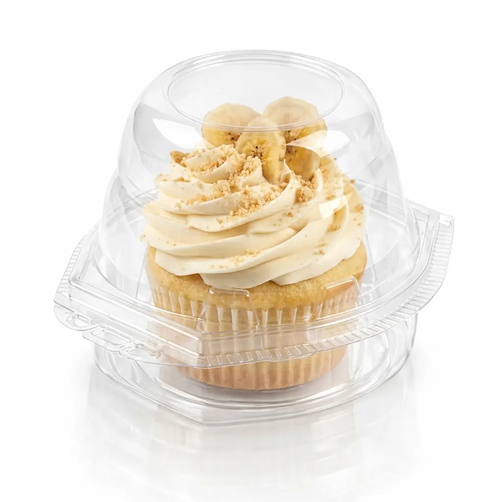 1-Count Cupcake Container with Banana Pudding Cupcake