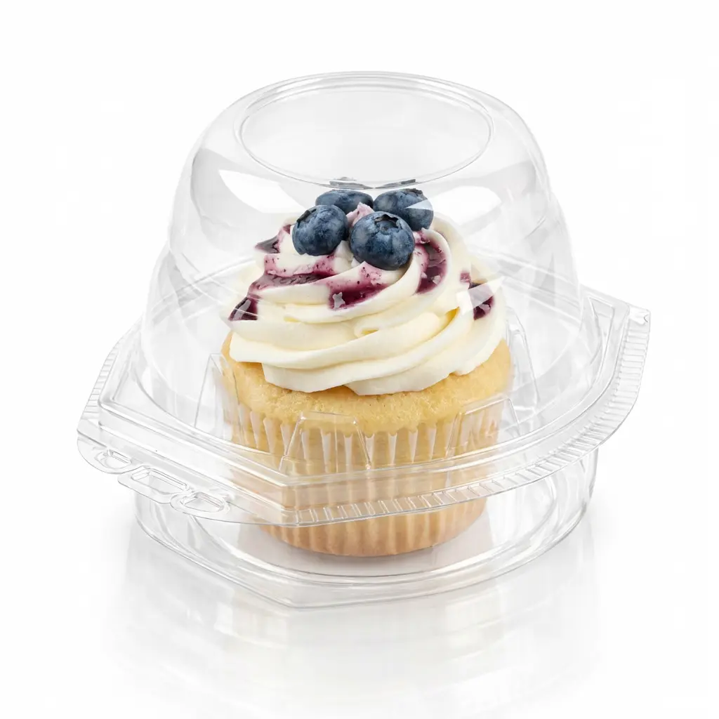 1-Count Cupcake Container with Blueberry Cream Cupcake
