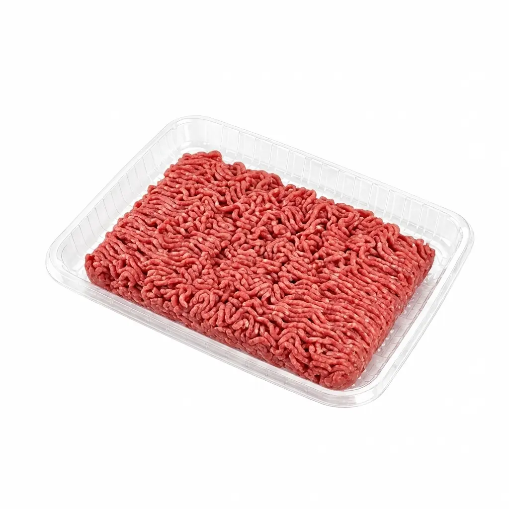 11 14 x 8 78 x 1 18 Clear PET Meat Tray Ground Beef Retail Pack
