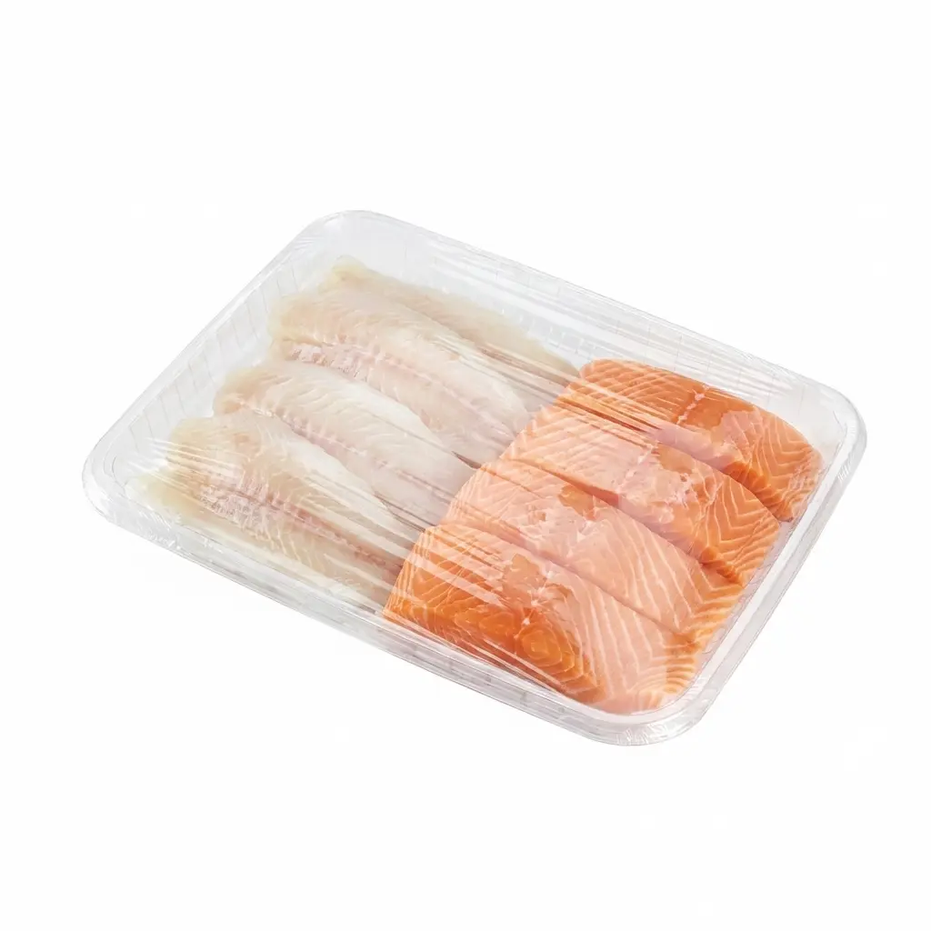 11 14 x 8 78 x 1 18 Clear PET Meat Tray Mixed Seafood Retail Pack
