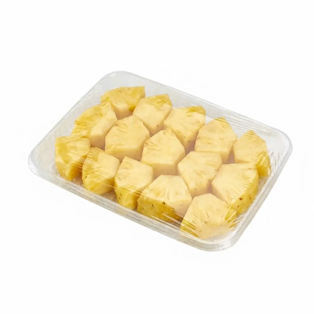 11 14 x 8 78 x 1 18 Clear PET Meat Tray Pineapple Chunk Retail Pack