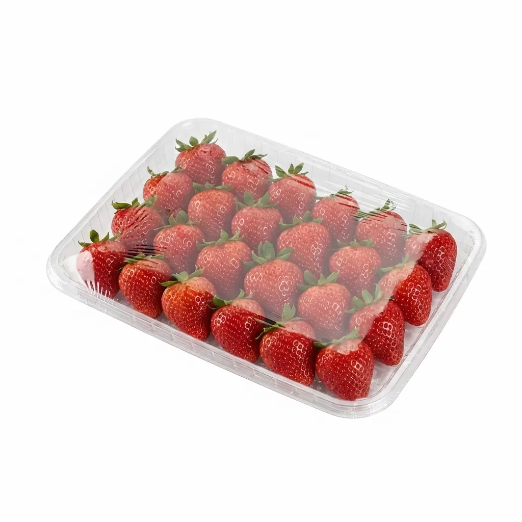 11 14 x 8 78 x 1 18 Clear PET Meat Tray Strawberry Retail Pack