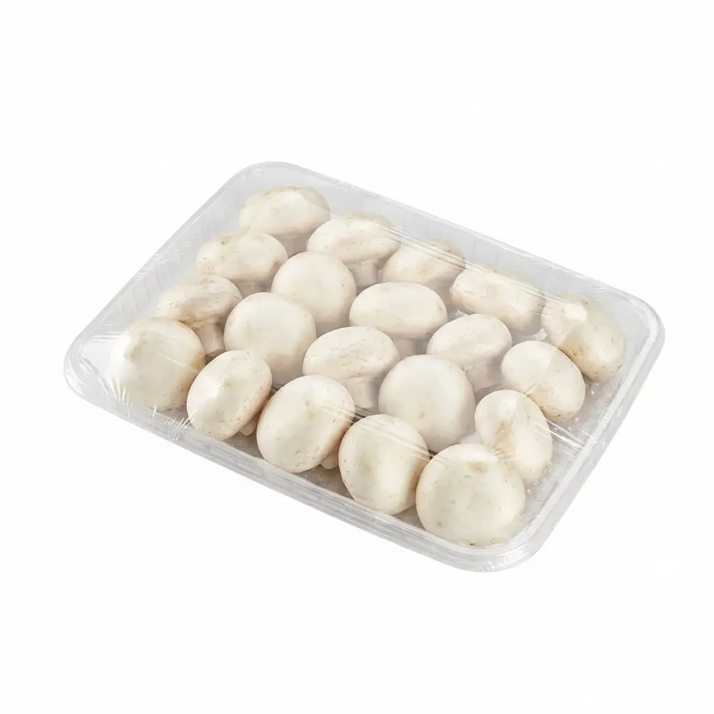 11 14 x 8 78 x 1 18 Clear PET Meat Tray White Mushroom Retail Pack