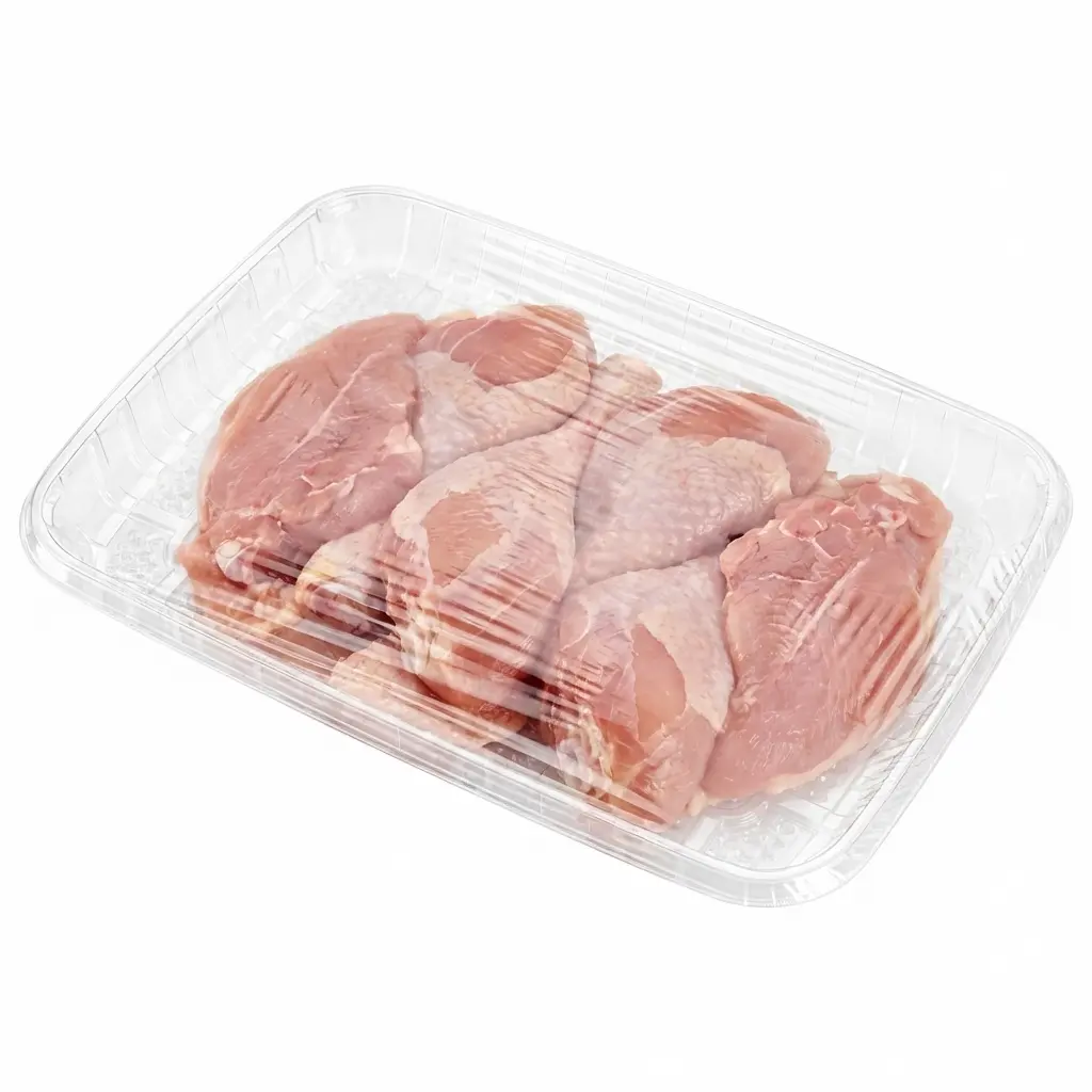 13 x 9 78 x 1 18 Clear PET Meat Tray Chicken Thigh Fillet Retail Pack