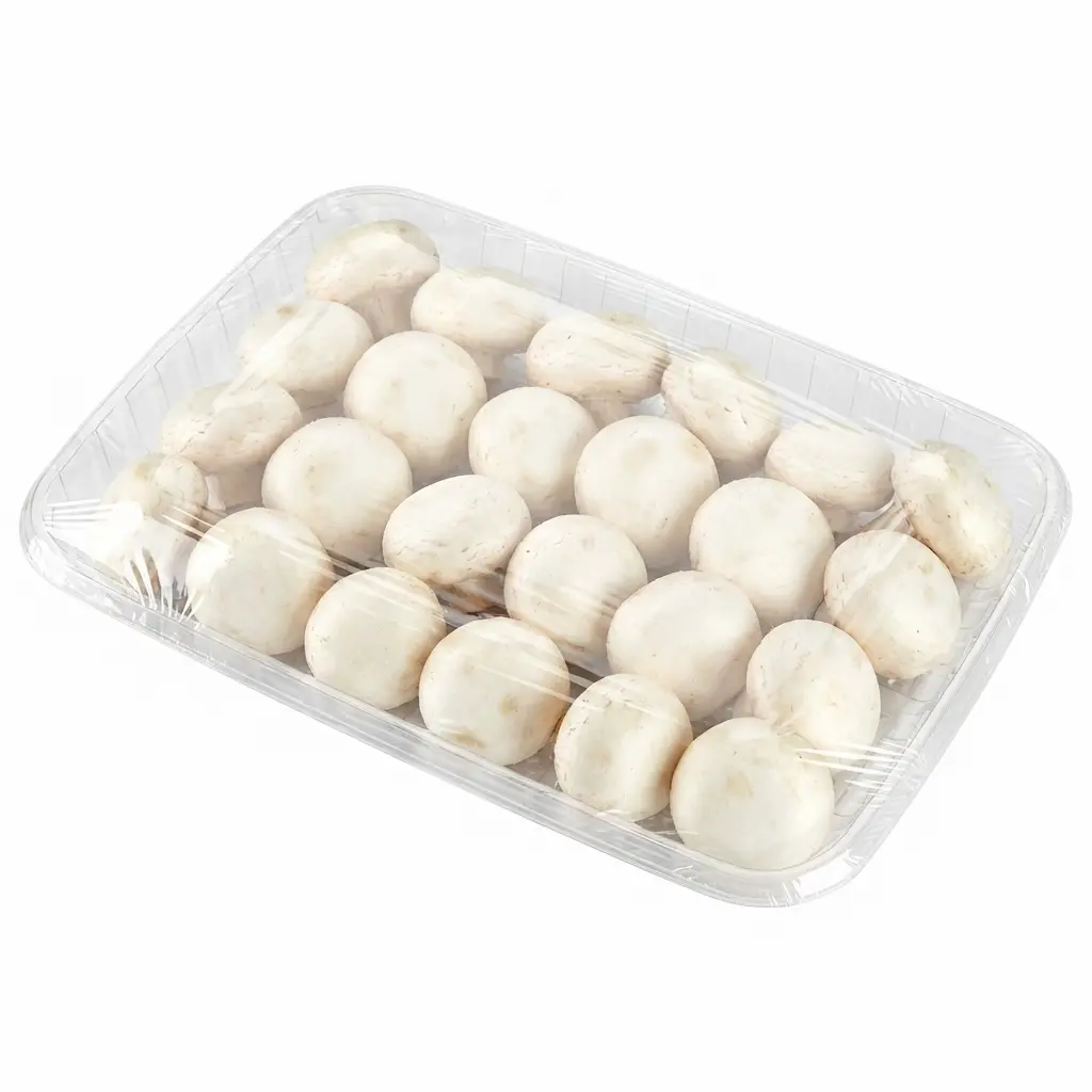 13 x 9 78 x 1 18 Clear PET Meat Tray White Mushroom Retail Pack