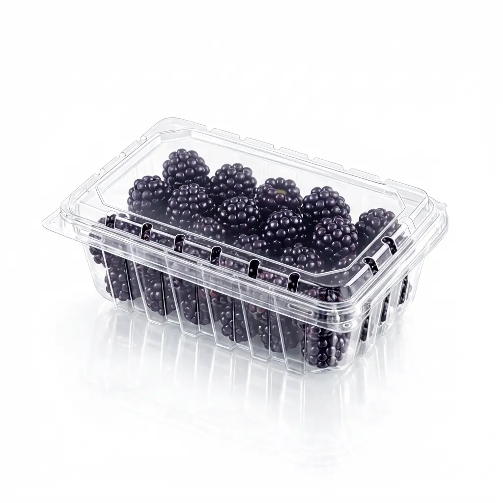 15OZ Flip-Top Agricultural Container for Fresh Blackberry Packaging