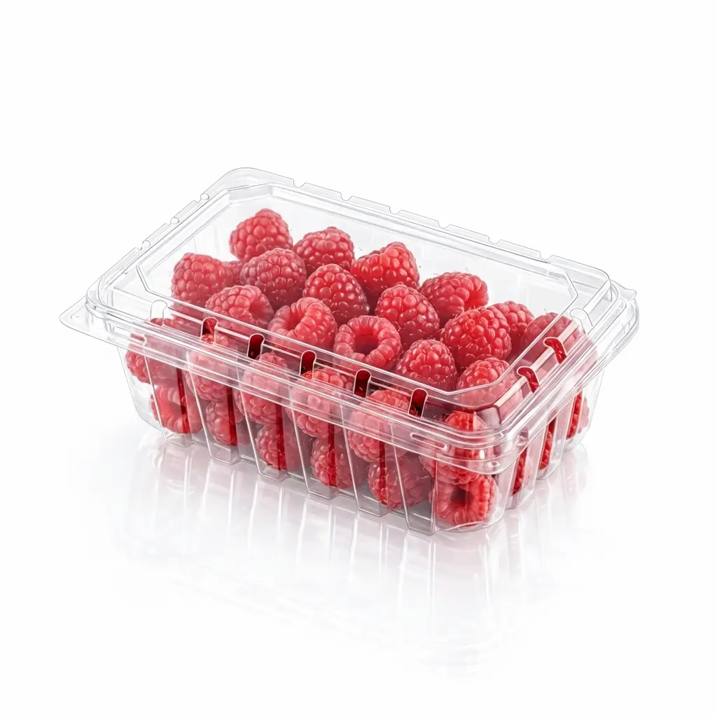 15OZ Flip-Top Agricultural Container for Fresh Raspberry Packaging