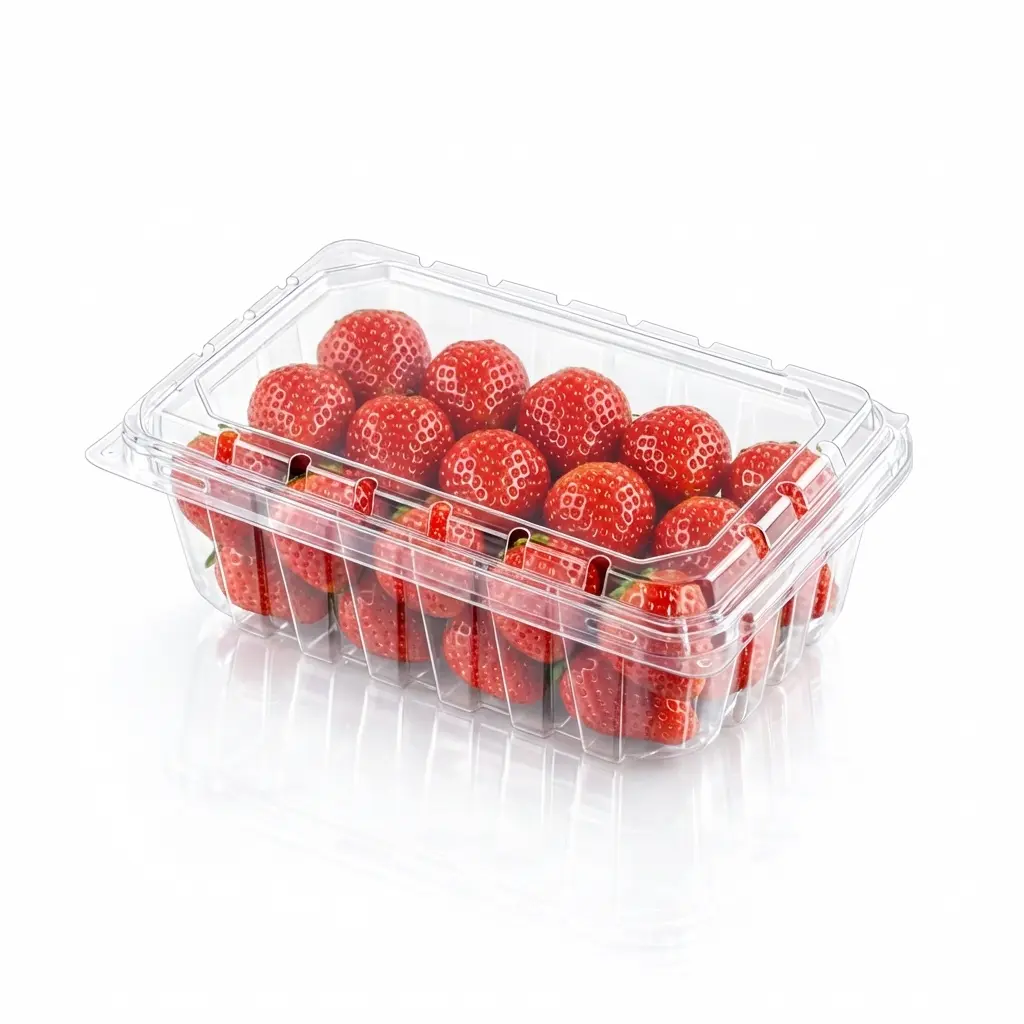 15OZ Flip-Top Agricultural Container for Fresh Strawberry Packaging