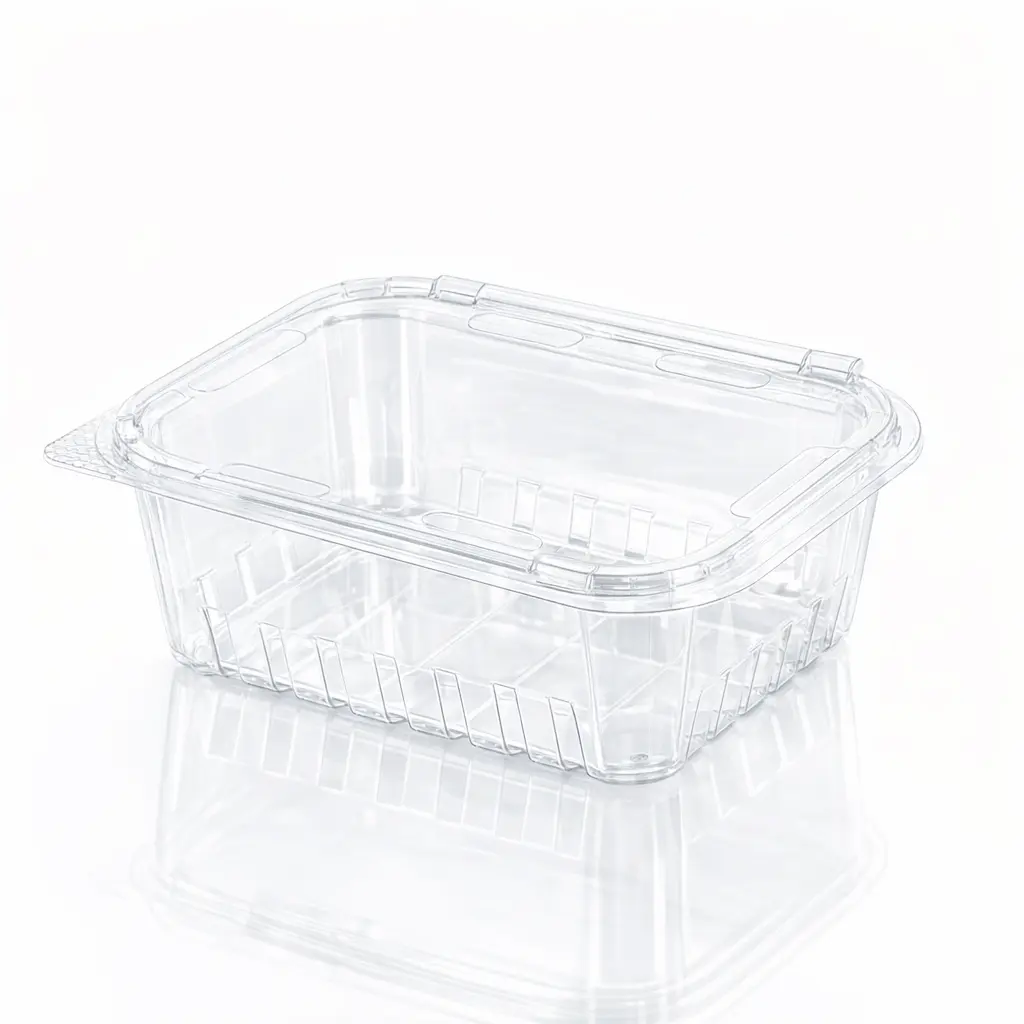 16oz Flip Top Clear Produce Container PET Fruit and Berry Packaging Box