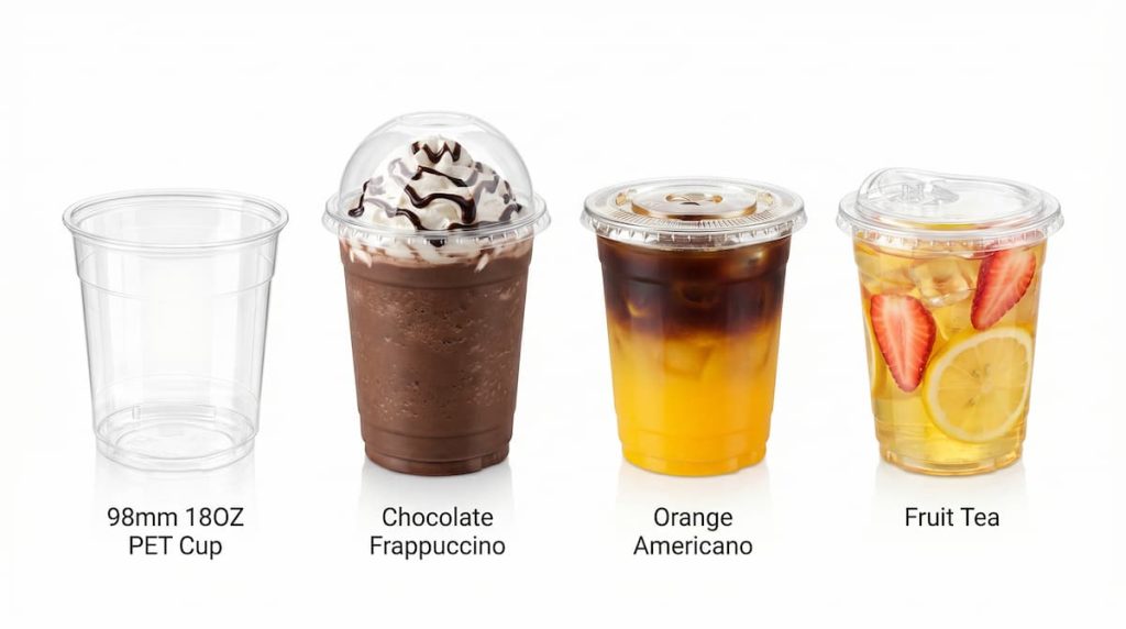 20 oz PET/RPET Clear Cold Cup for empty cup, cream drinks, and dessert beverages