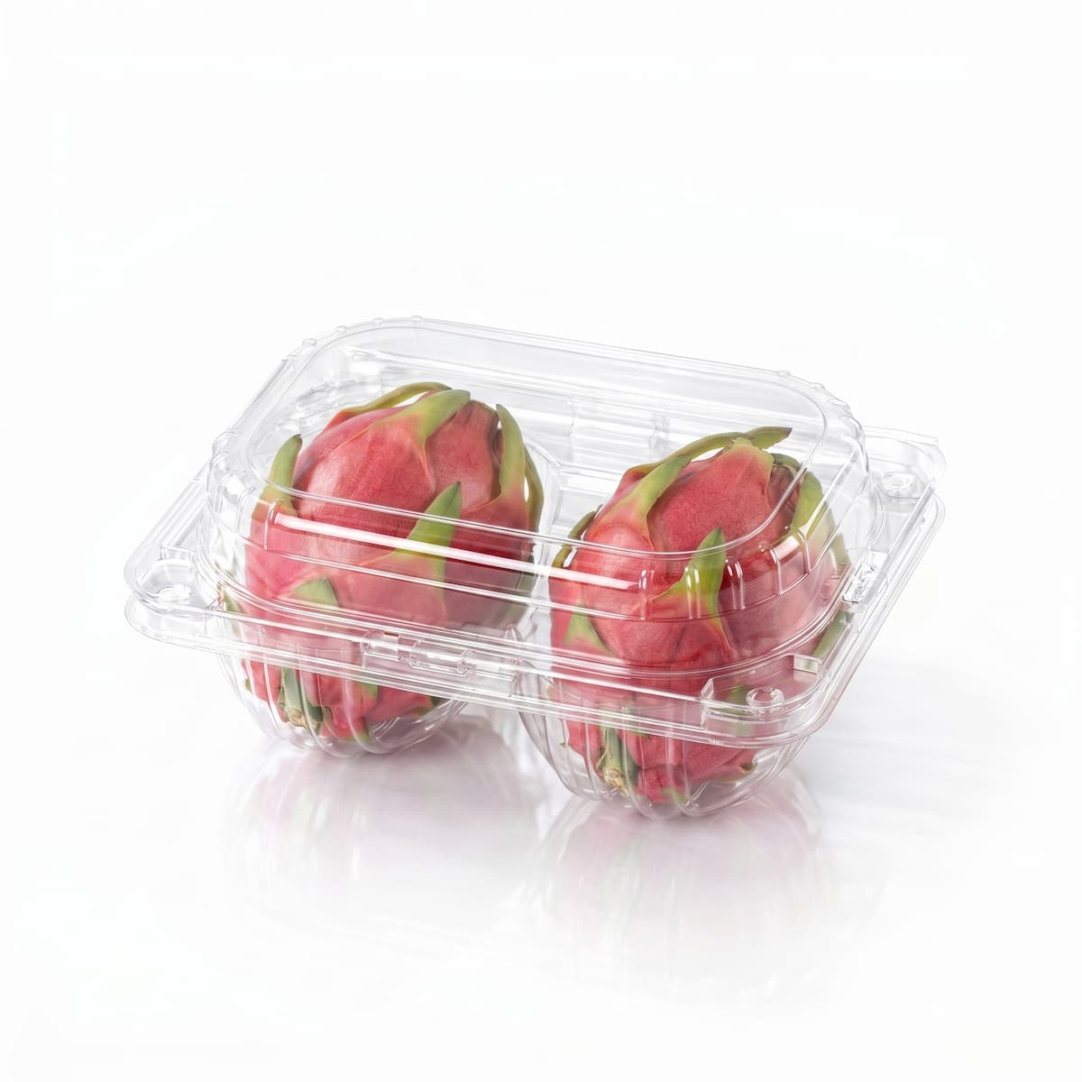 2 Cell PET Fruit Clamshell with Dragon Fruits