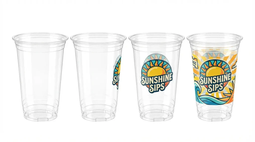 20 oz PET/RPET clear cold cup custom printing display