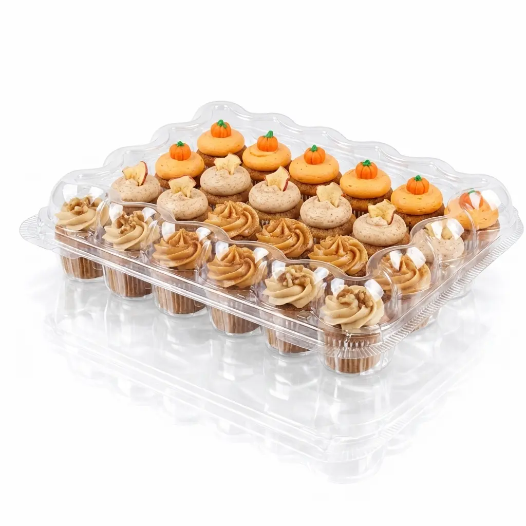 24-Count Mini Cupcake Container Autumn Seasonal Assortment