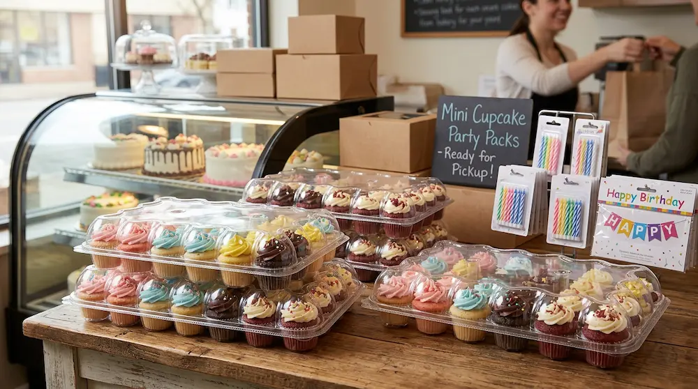 24-count cupcake container for birthday cupcake party pack pickup