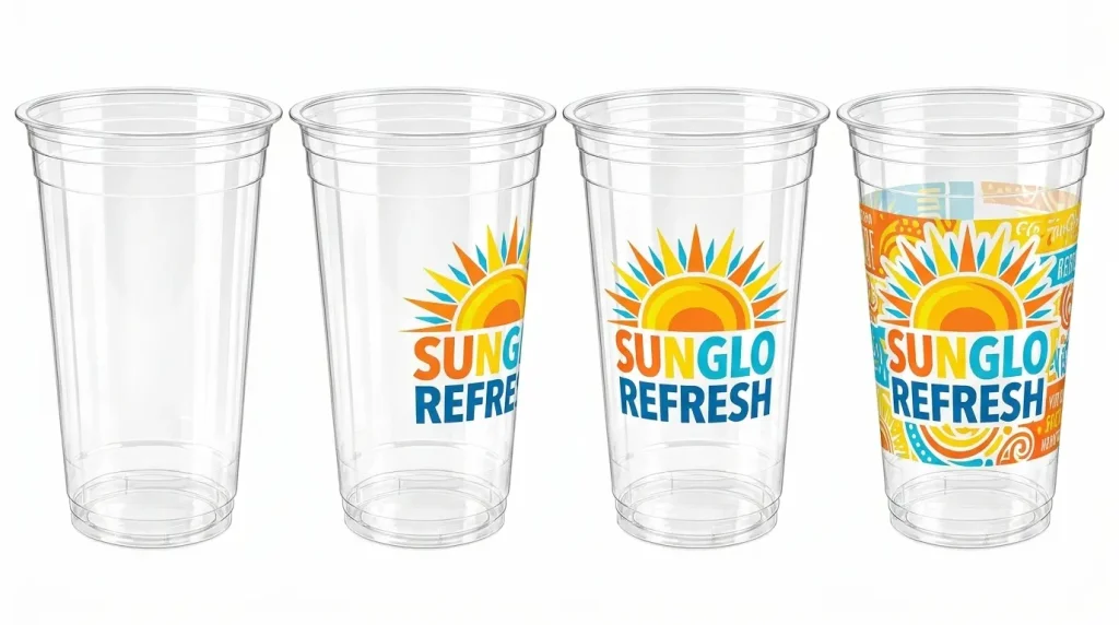 24 oz PET/RPET Clear Cold Cup custom printed branding display
