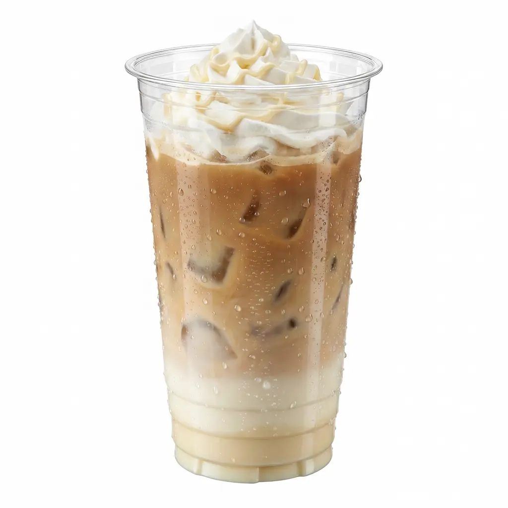 24oz-pet-rpet-clear-cold-cup-iced-white-chocolate-mocha.webp (1) 24 oz PET/RPET clear cold cup filled with iced white chocolate mocha and whipped cream