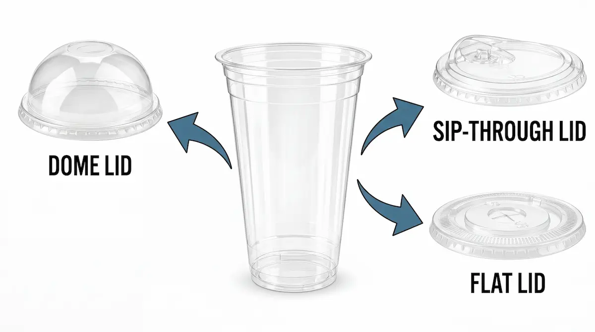 24 oz PET/RPET Clear Cold Cup compatible with dome lid, sip-through lid, and flat lid