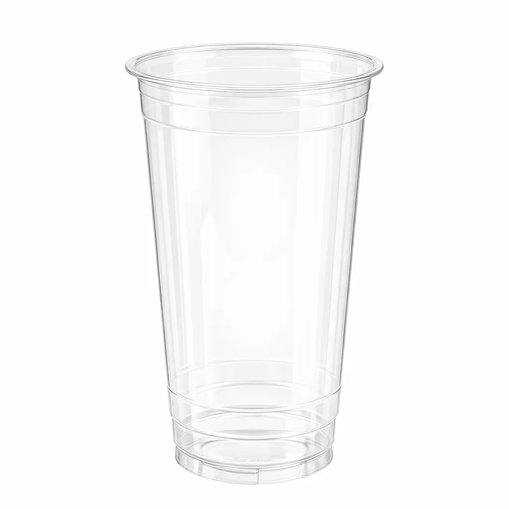 24 oz PET/RPET clear cold cup with rolled rim and reinforced base