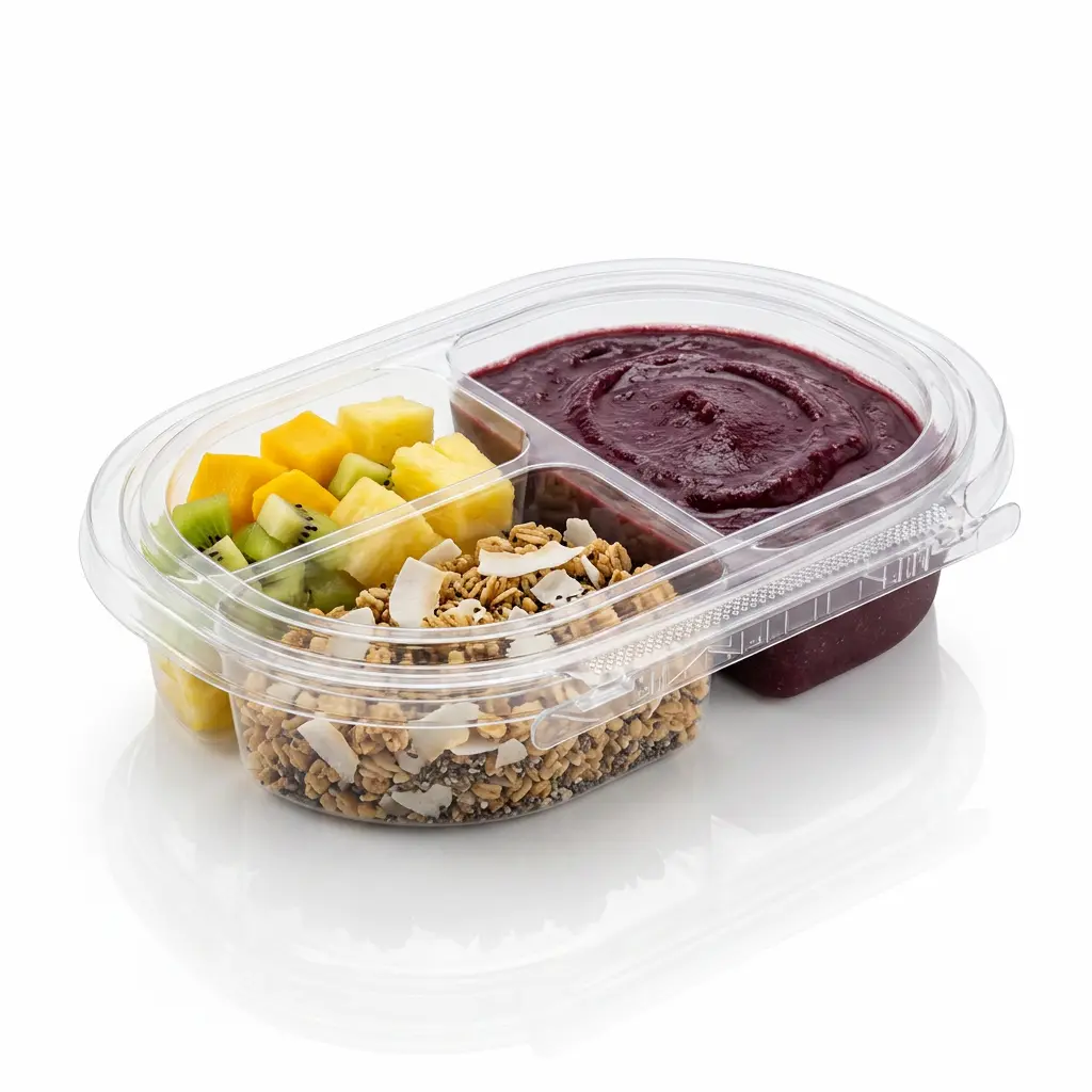 24oz-rpet-three-compartment-tamper-evident-container-acai-berry-fruit-bowl 24 oz RPET three-compartment tamper evident food container for acai berry fruit bowl