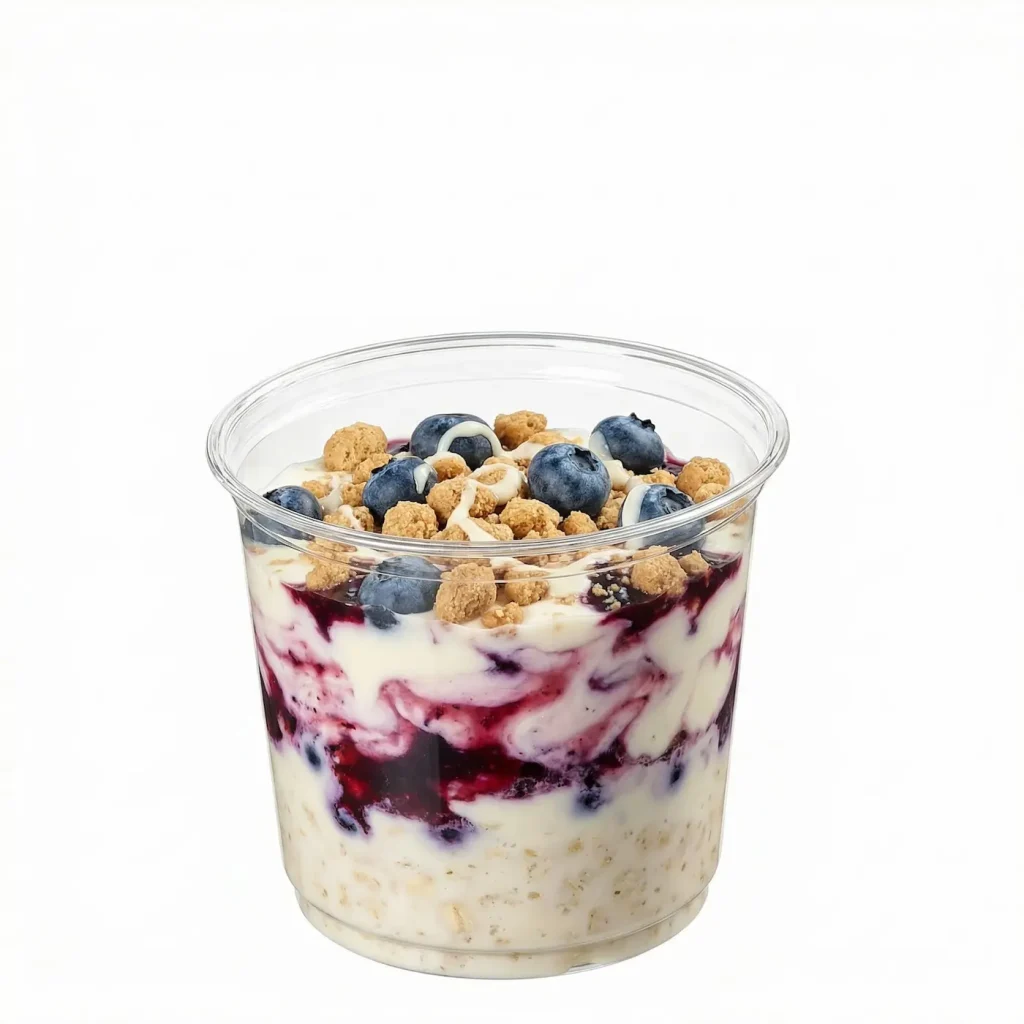 32oz 946ML PETrPET clear food container blueberry oat yogurt parfait