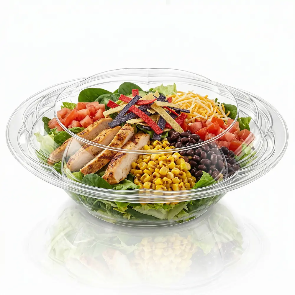 40OZ PET Salad Bowl with Large Lid for Southwest Fiesta Chicken Salad