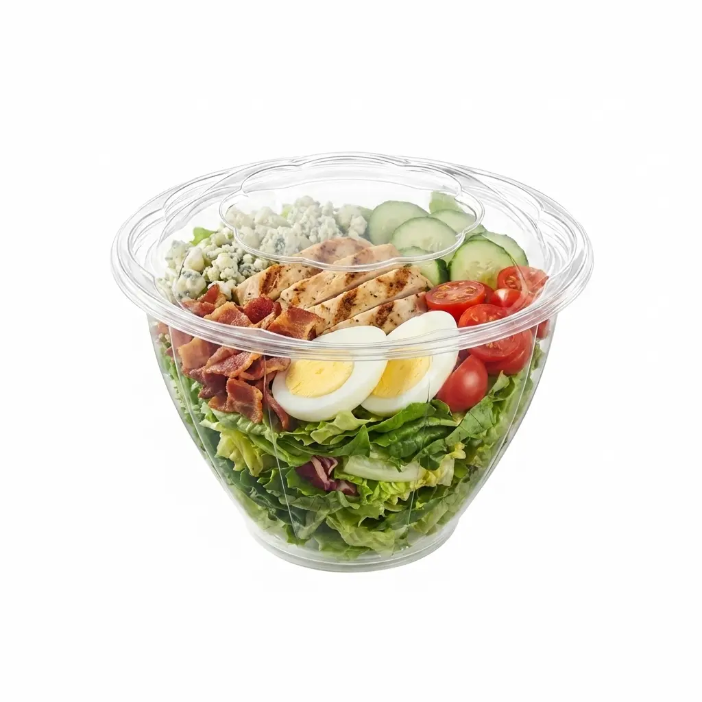 48OZ PET Salad Bowl for Ranch Cobb Deli Combo