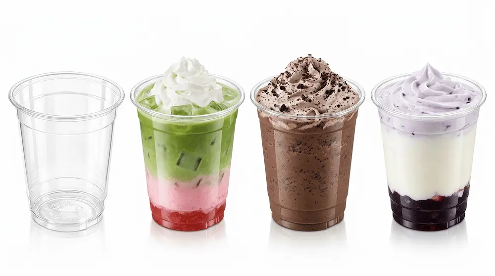 78mm 8oz 240ml clear PET rPET cold cup for smoothies and specialty drinks