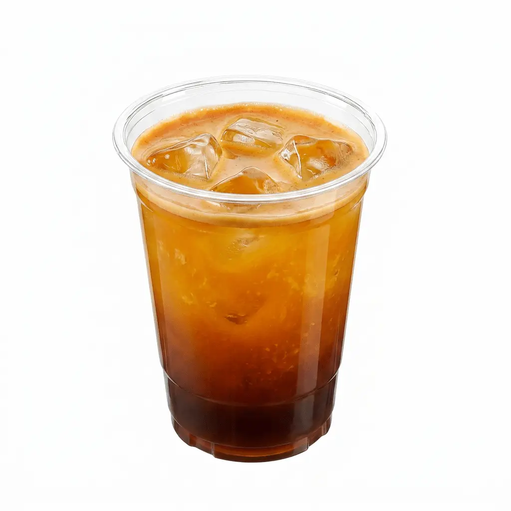 78mm-9oz-clear-pet-rpet-cold-cup-orange-americano 78mm 9oz clear PET rPET cold cup for orange iced Americano