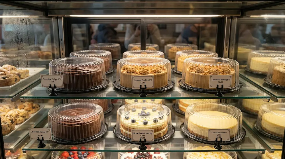 8 inch round plastic cake containers for chilled bakery display and retail cake sales