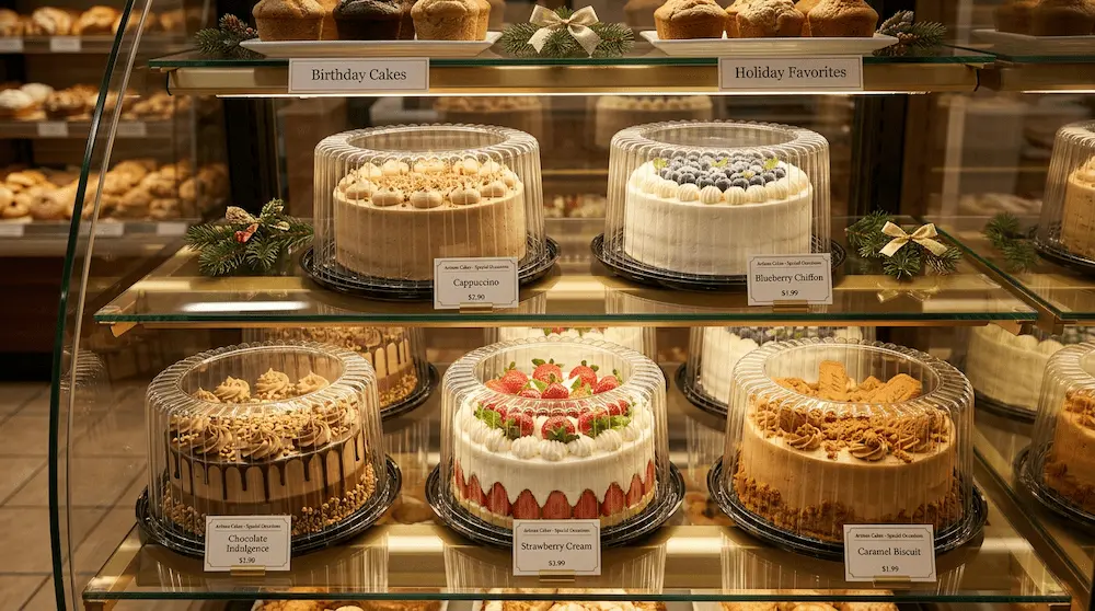 8 inch round plastic cake containers with high dome lids for holiday bakery display