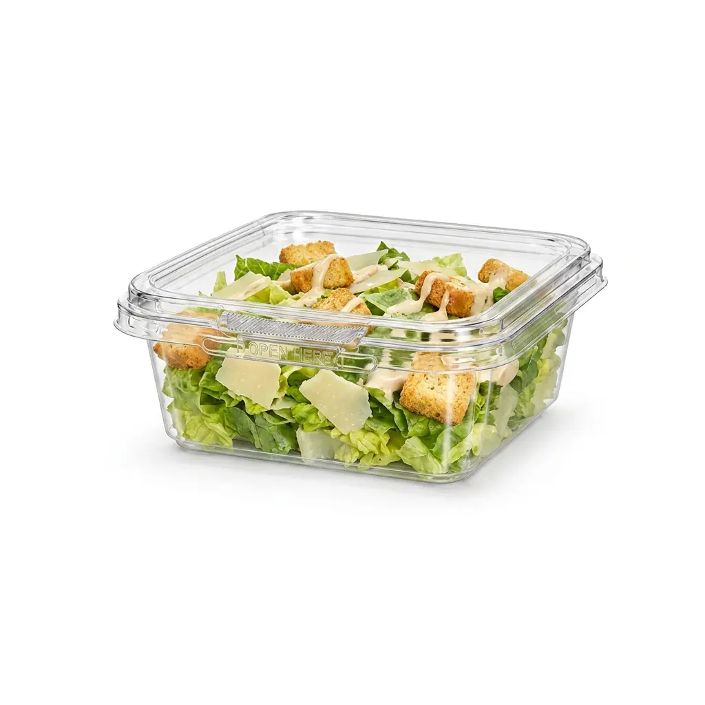 8oz-240ml-clear-square-pet-tamper-evident-container-caesar-salad 8OZ/240ml Clear Square PET Tamper Evident Containers for mini Caesar salad