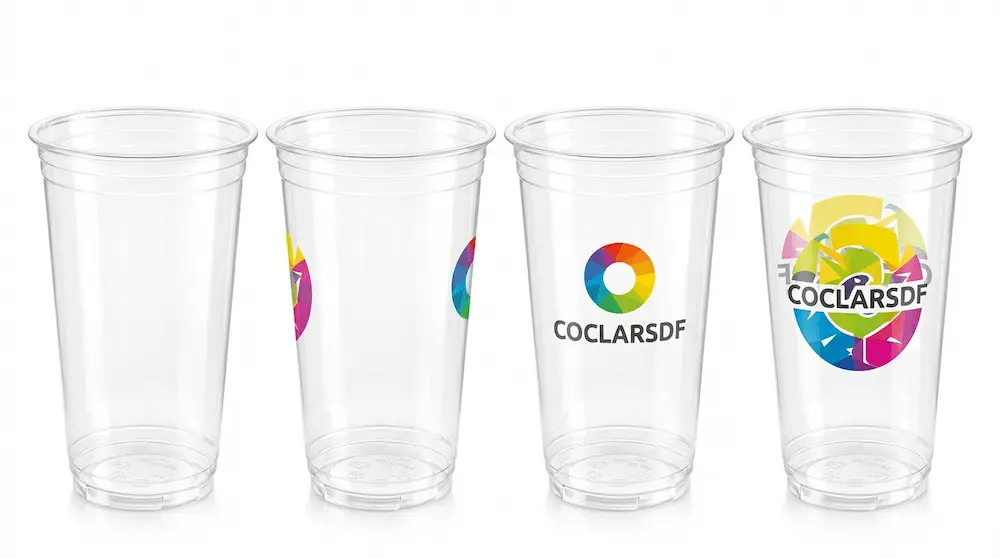 90mm 20oz 600ml clear PET/RPET cold cup custom printing options for beverage brands