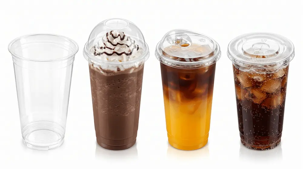 90mm 20oz 600ml clear PET/RPET cold cup for iced coffee, smoothies and soda drinks