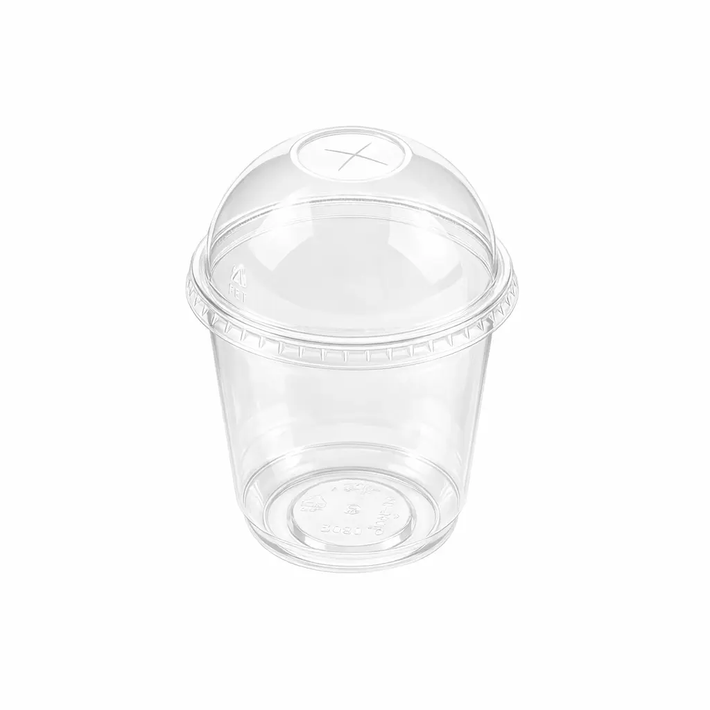 90mm-clear-pet-rpet-dome-lid-dessert-cup-lid 90mm clear PET/RPET dome lid for dessert cups, parfait cups, fruit cups, and cold drinks