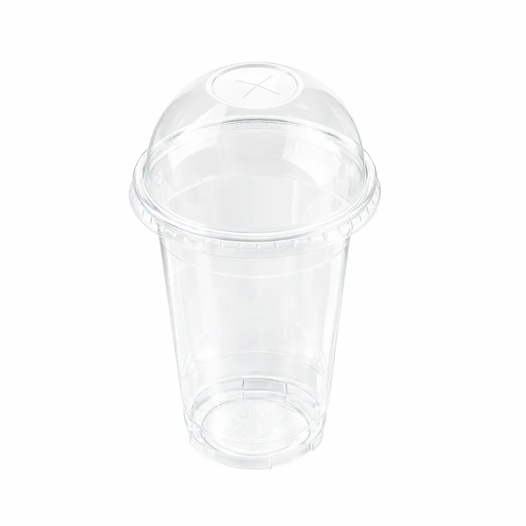 90mm-clear-pet-rpet-dome-lid-for-clear-cold-cups 90mm clear PET/RPET dome lid with straw slot for clear cold cups and topped beverages
