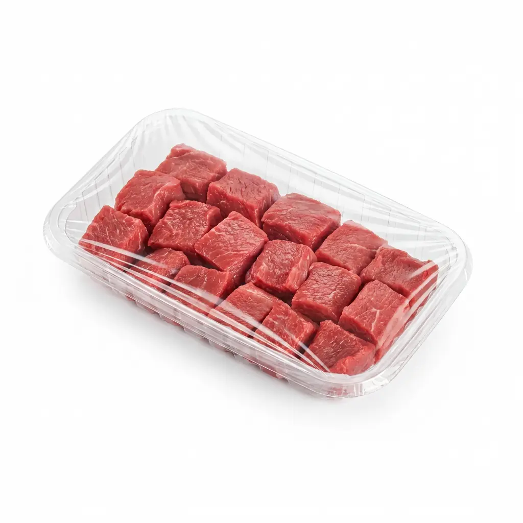 Clear PET Tray for Beef Cubes Packaging