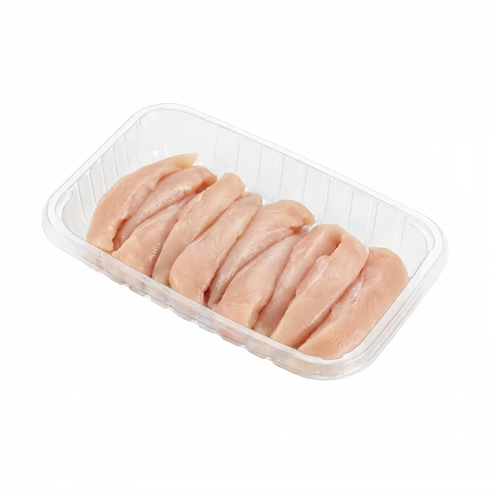 Clear PET Tray for Chicken Tender Retail Packaging
