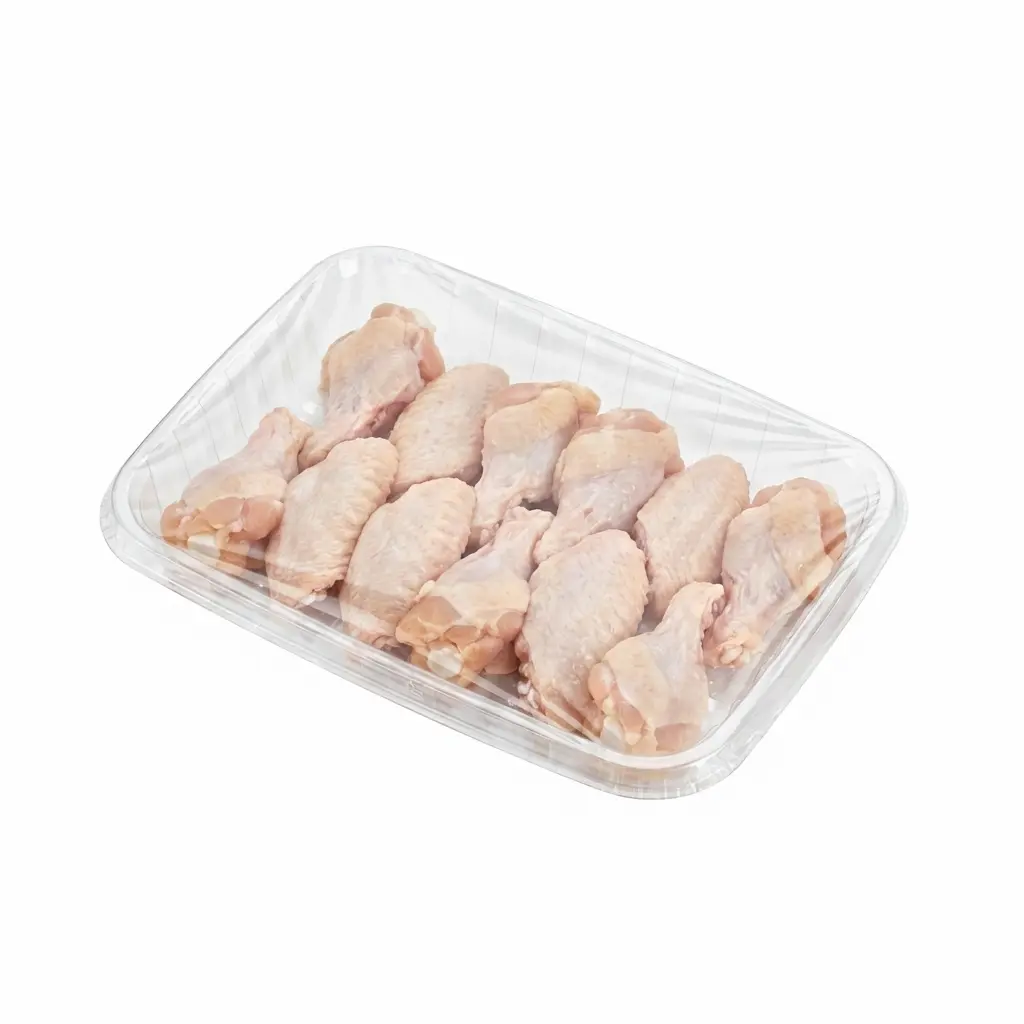 Clear PET Tray for Chicken Wing Retail Packaging