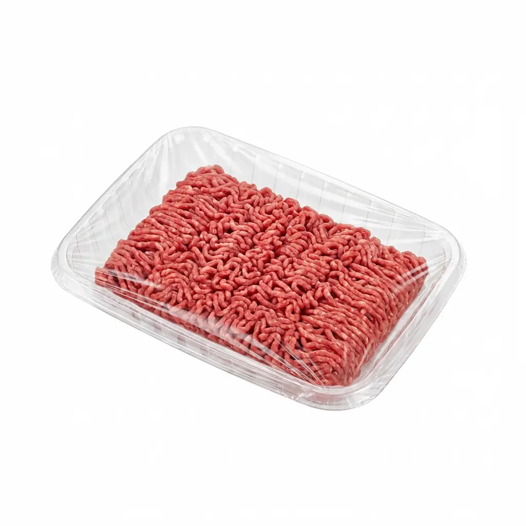 Clear PET Tray for Ground Beef Packaging