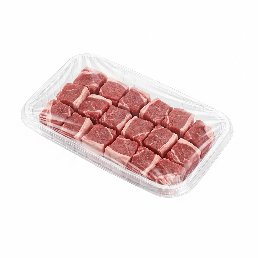 Clear PET Tray for Lamb Cubes Packaging