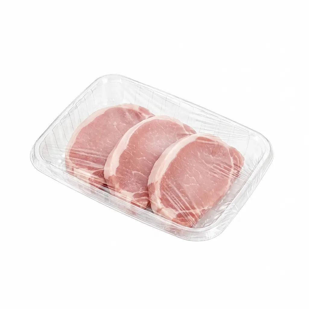 Clear PET Tray for Pork Chop Overwrap Packaging