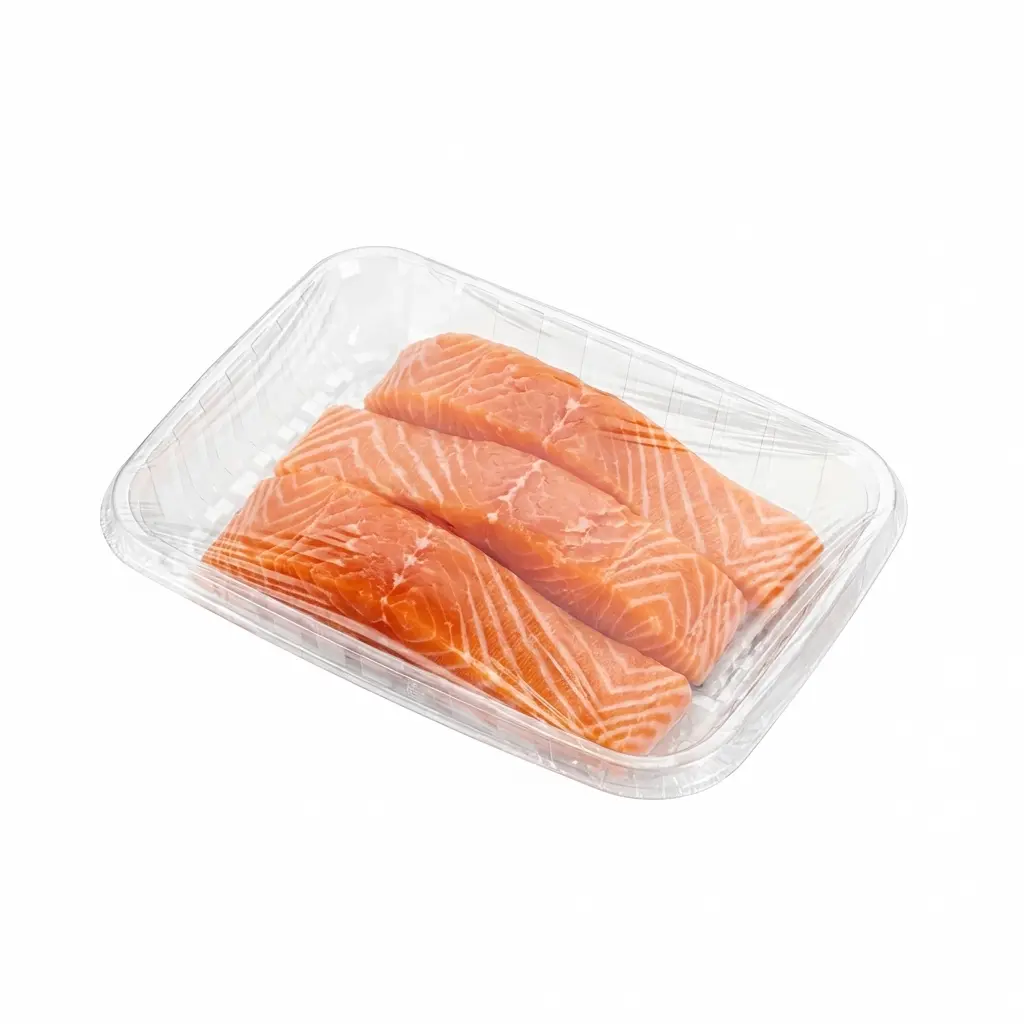 Clear PET Tray for Salmon Fillet Packaging