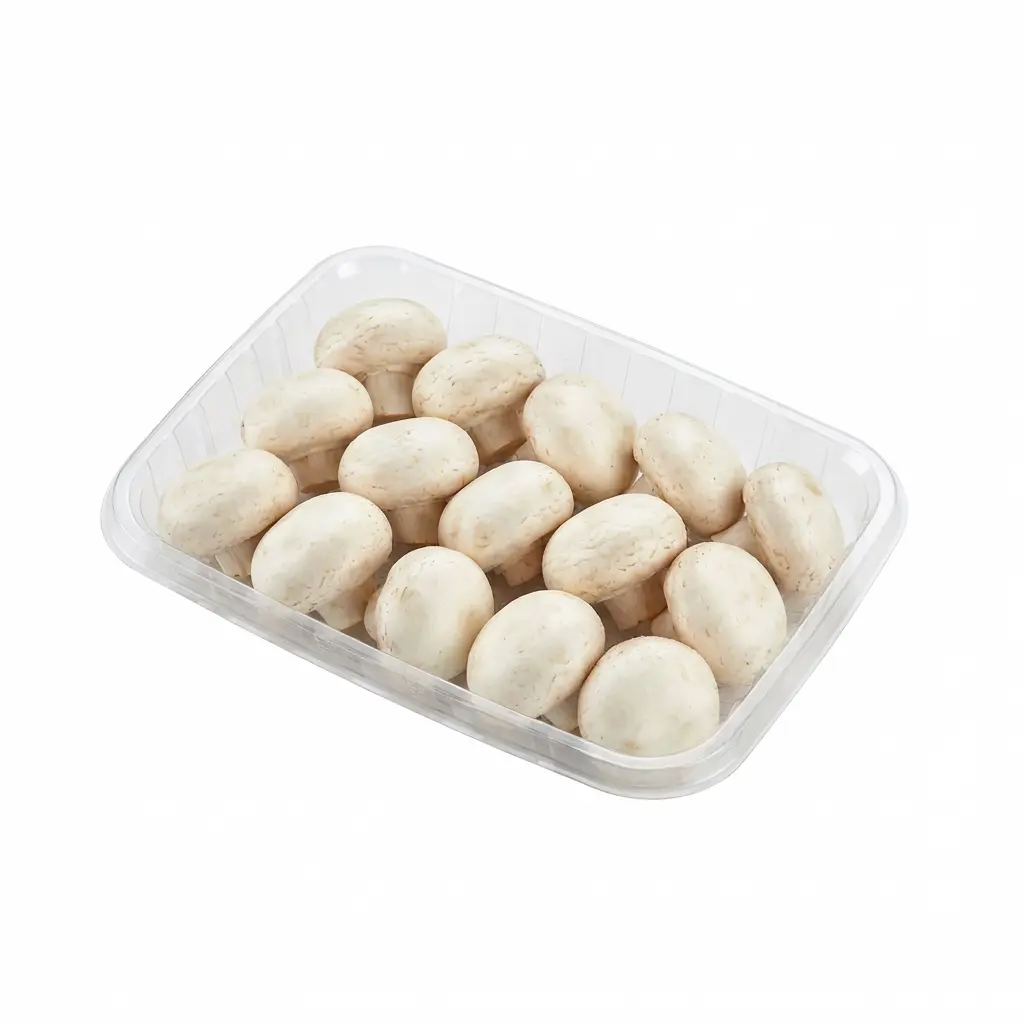 Clear PET Tray for White Mushroom Display Packaging