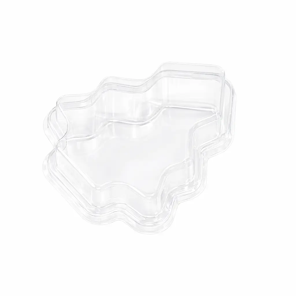 Empty Clear Plastic Christmas Tree Shaped Container