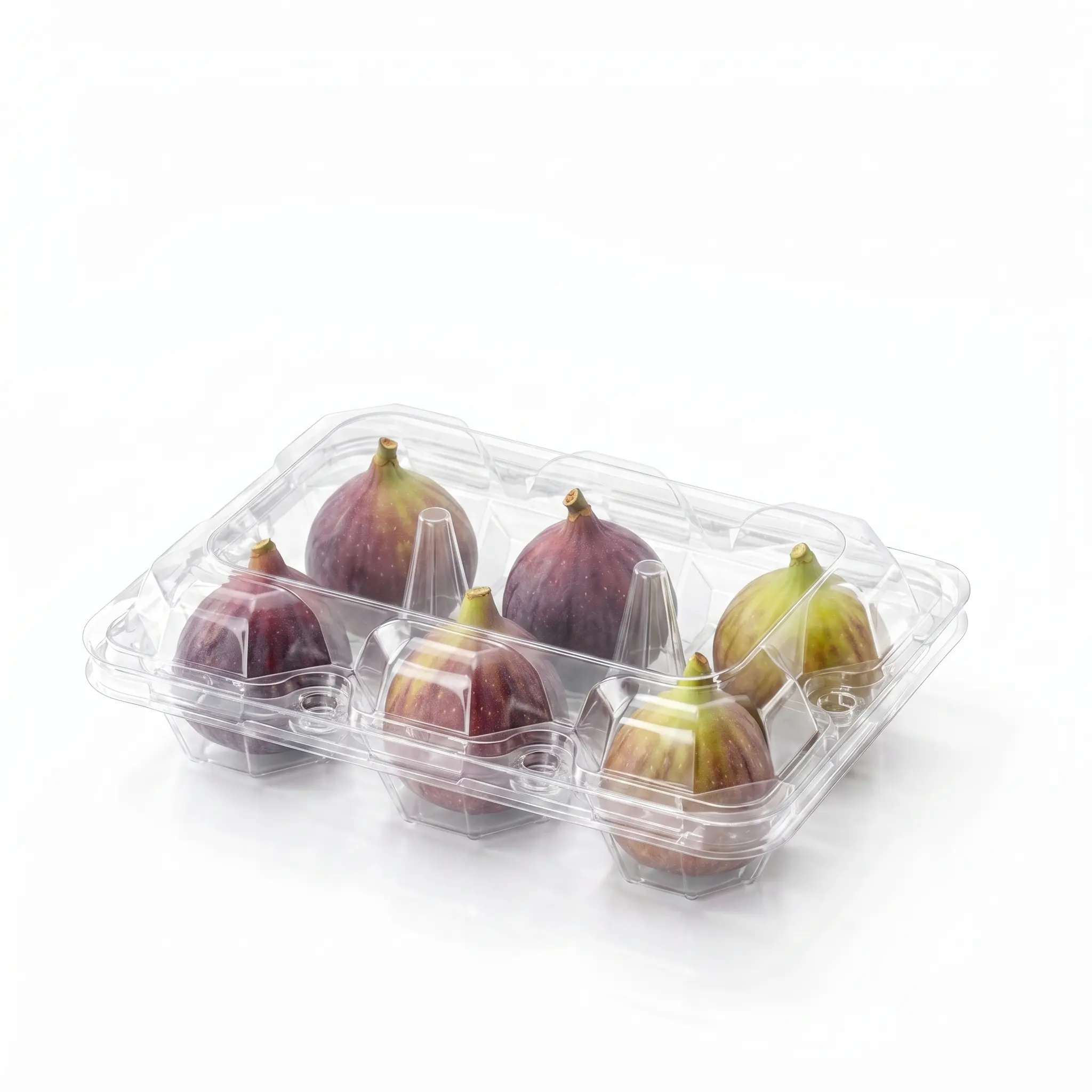 Fig Pack Display in Six-Cell Clear PET Hinged Fruit Clamshell