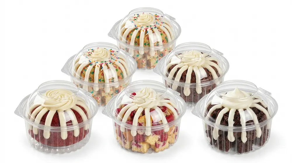 Clear RPET dome dessert container collection for mini bundt cakes