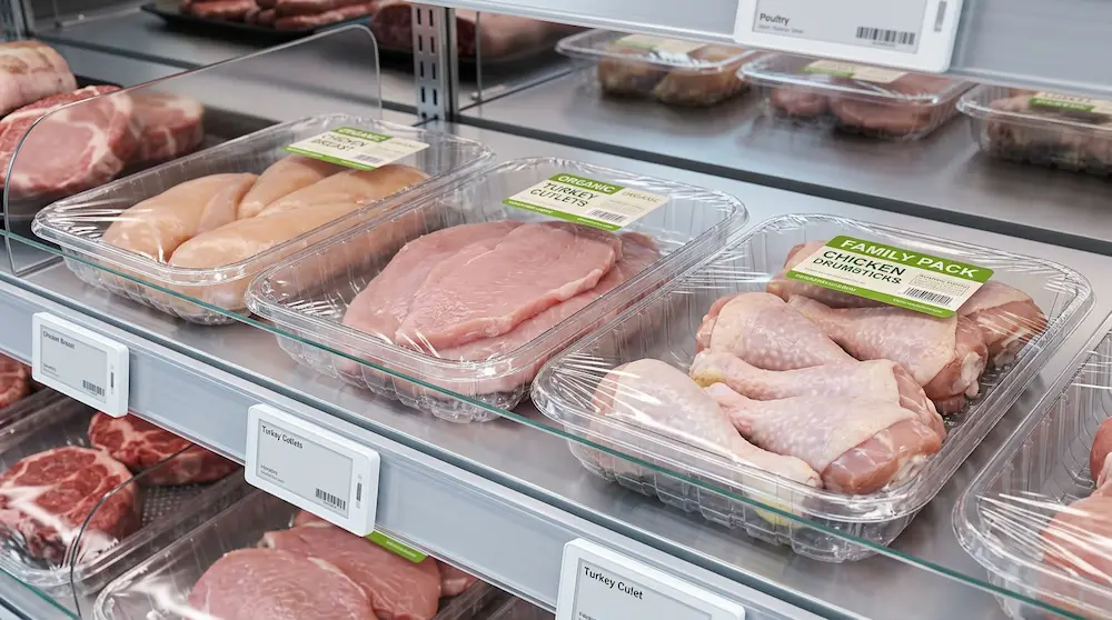 Clear PET meat tray for organic supermarket poultry packaging