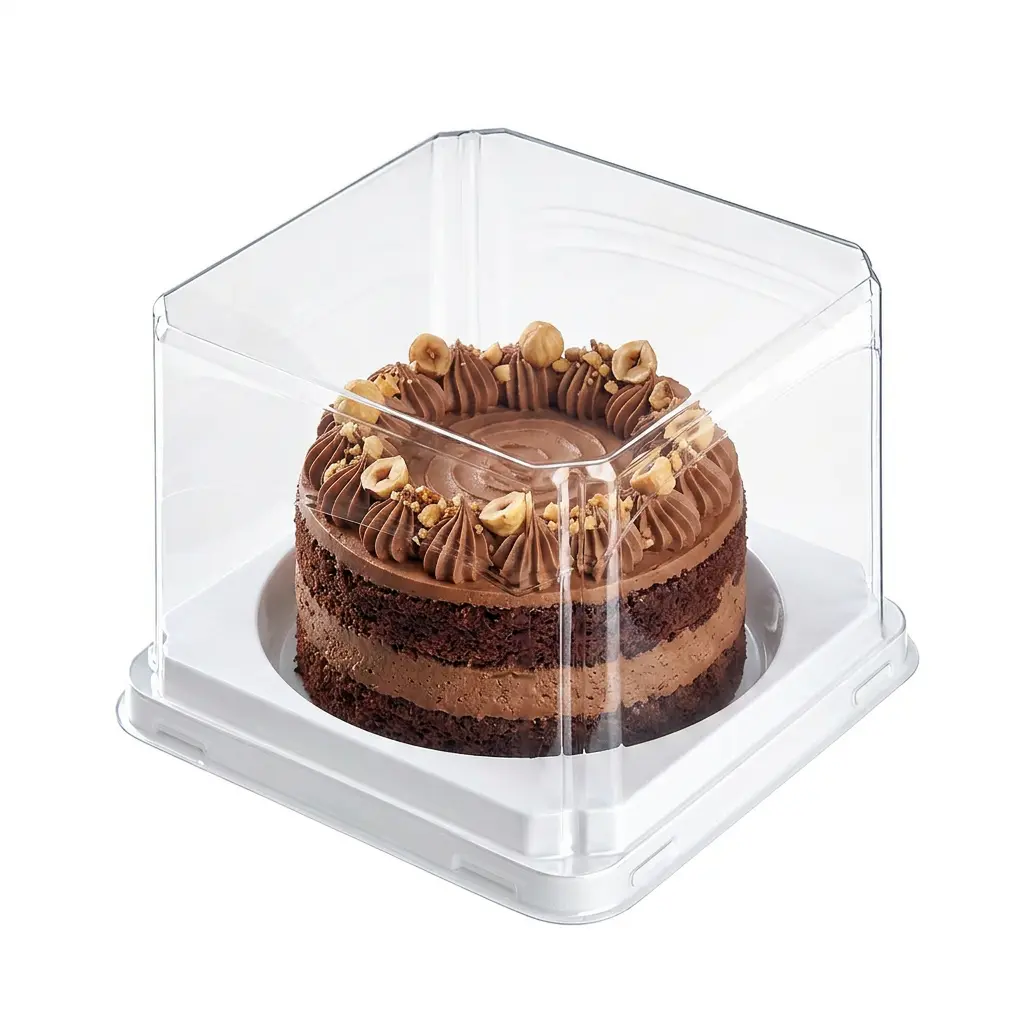 clear-pet-rpet-mini-cake-container-chocolate-hazelnut-cake Clear PET/RPET mini cake container with chocolate hazelnut round cake