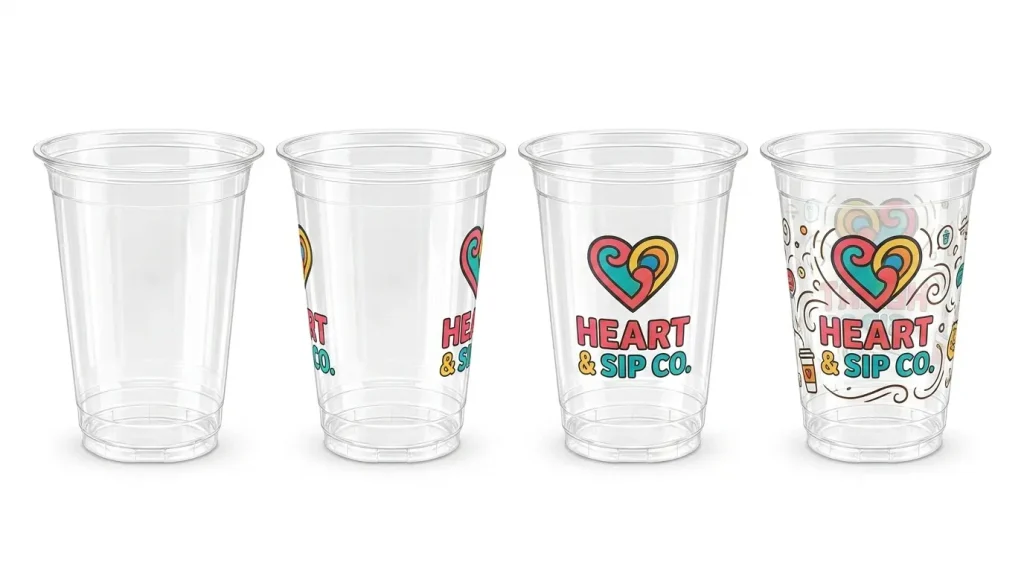 custom printed PET cold cups branding clear plastic cup