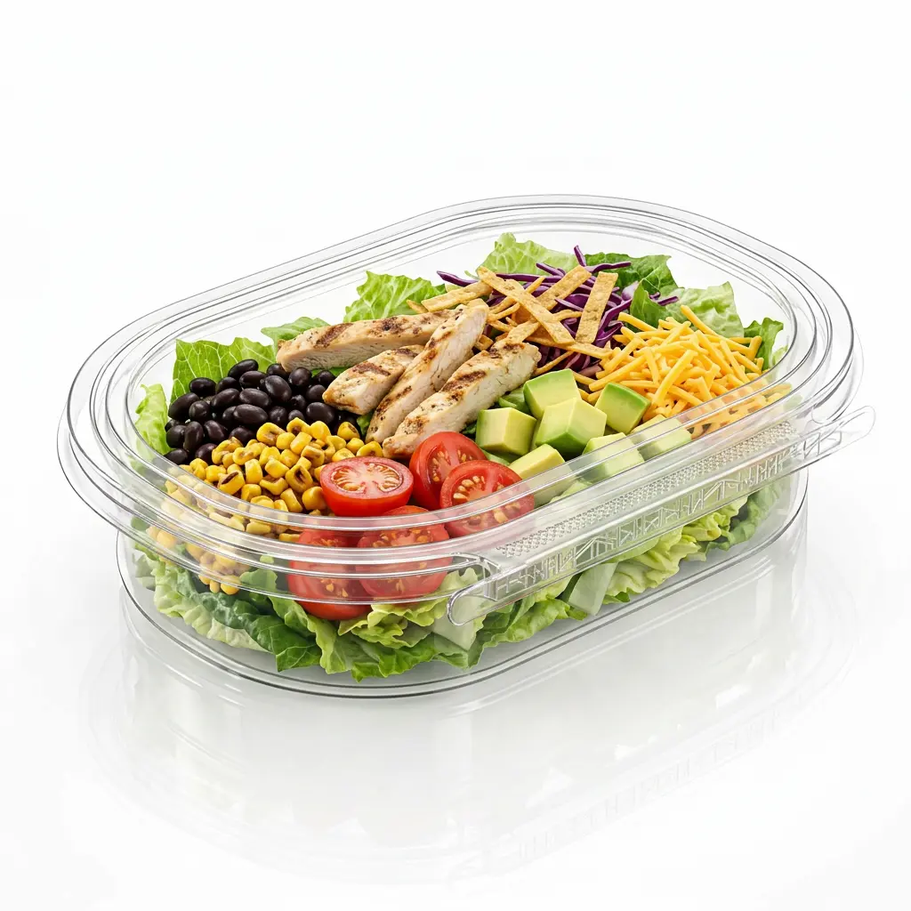 single-compartment-tamper-evident-container-chicken-salad Single compartment tamper evident container for chicken salad bowl packaging